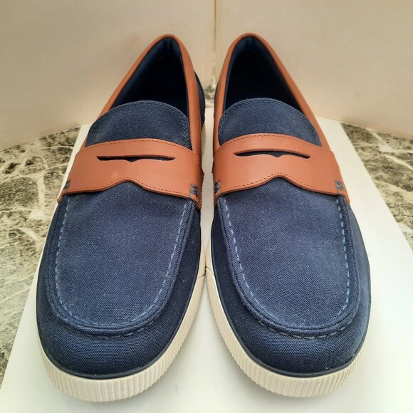 Cole Haan Blue Canvas Slip On  Casual Men's Size 12 like New - Picture 1 of 9